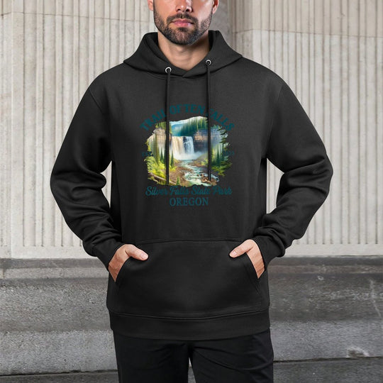 Trail Of Ten Falls Silver Falls State Park Oregon Travel Versatile Streetwear Hoodie
