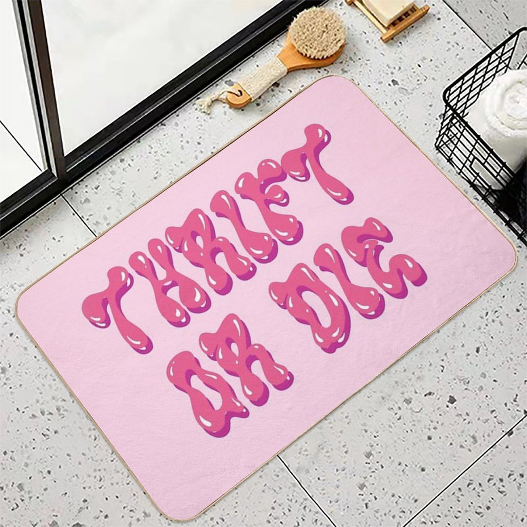 “THRIFT OR DIE” Pink  Rapid-Drying Bath Mat