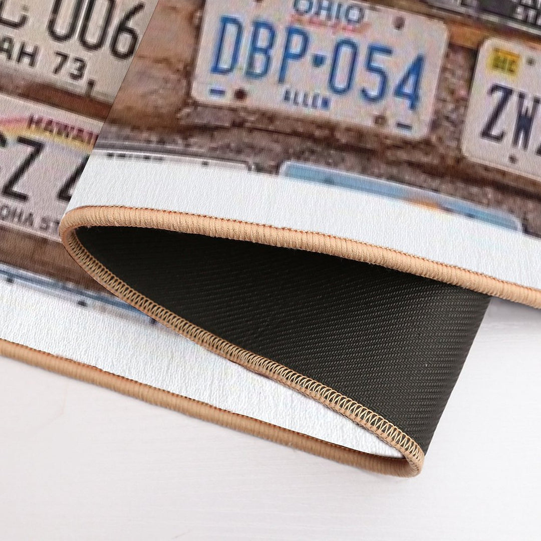 Licence Plate Wall  Odorless Bath Mat