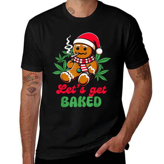 Christmas Xmas Cannabis Weed Lover Smoking Lets Get Baked  Versatile T-Shirt