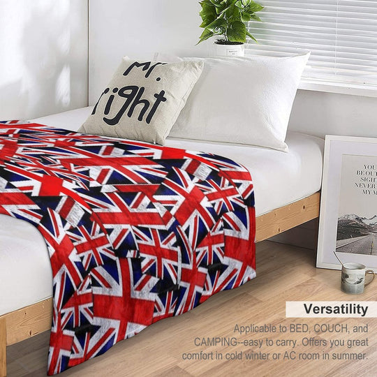 Union Jack British England UK Flag Plush Throw Blanket