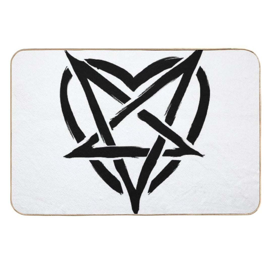 Black Gothic Heart  Pet-Safe Bath Mat