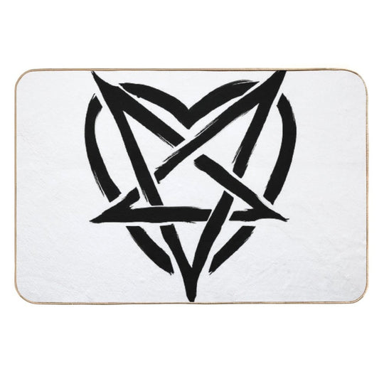 Black Gothic Heart  Pet-Safe Bath Mat