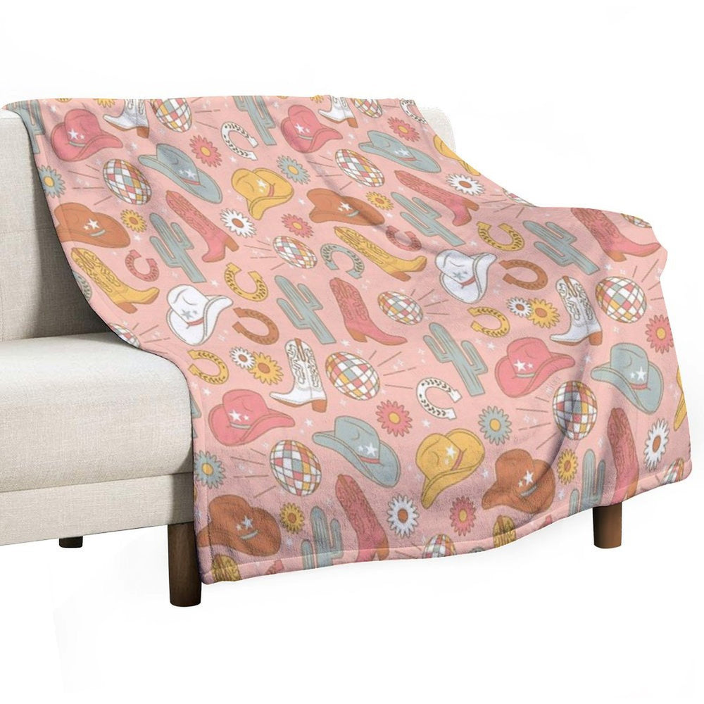 Disco Cowgirl Easy Care Throw Blanket