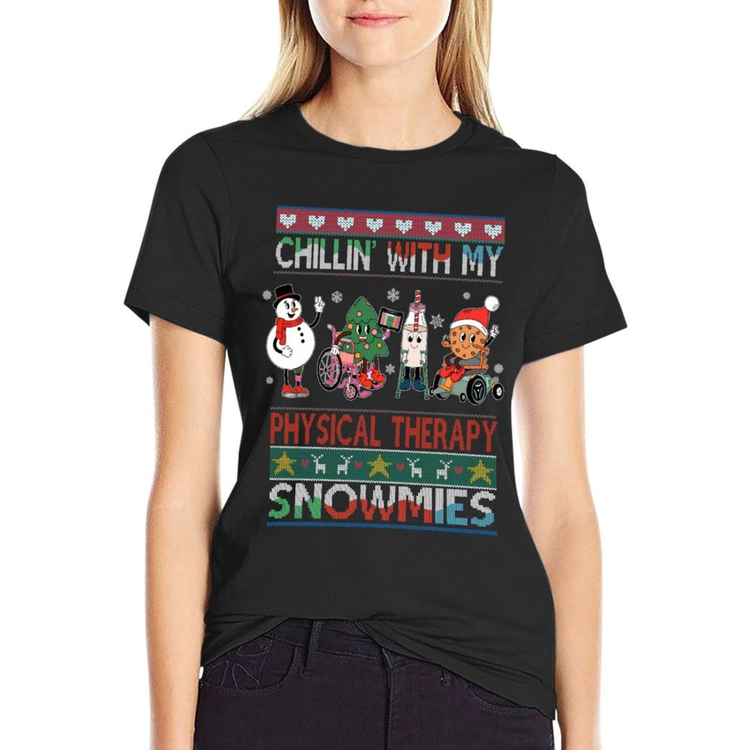Chillin with My Snowmies Physical Therapy Ugly Xmas Sweater  Polyester Blend T-Shirt