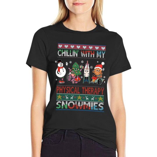 Chillin with My Snowmies Physical Therapy Ugly Xmas Sweater  Polyester Blend T-Shirt