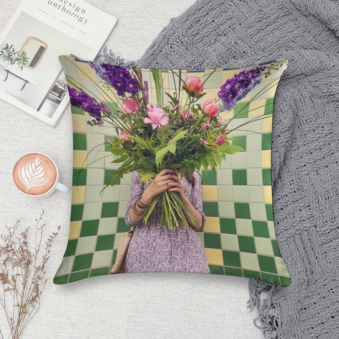 Flower Girl Soft Luxury Feel Throw Pillow