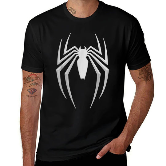 Marvel Spider-Man 2 Silver Spider Chest Emblem Comfortable T-Shirt