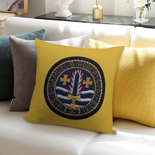 USS SAMUEL B. ROBERTS (DD-823) SHIP'S STORE Soft Short Plush Fabric Throw Pillow