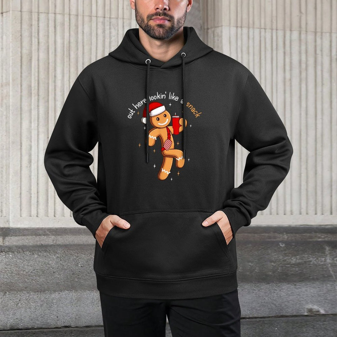 Out Here Looking Like A Snack Funny BouJee Xmas Gingerbread Cotton-Polyester Blend Hoodie