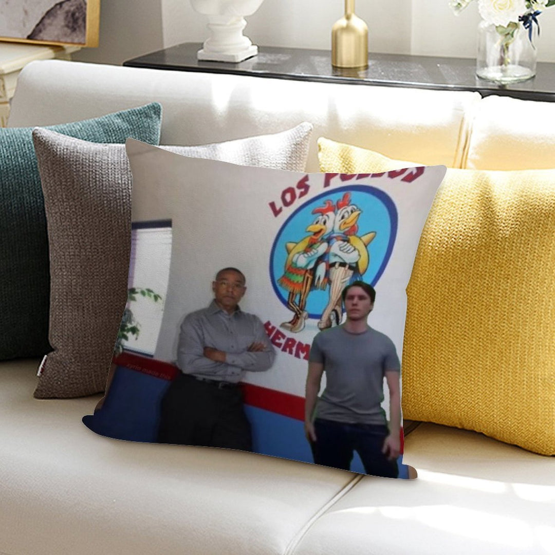 Los Pollos Jermanos Soft Washable Throw Pillow