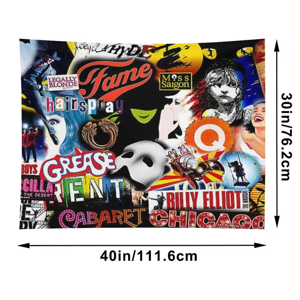 Broadway Musical Collage Tapestry