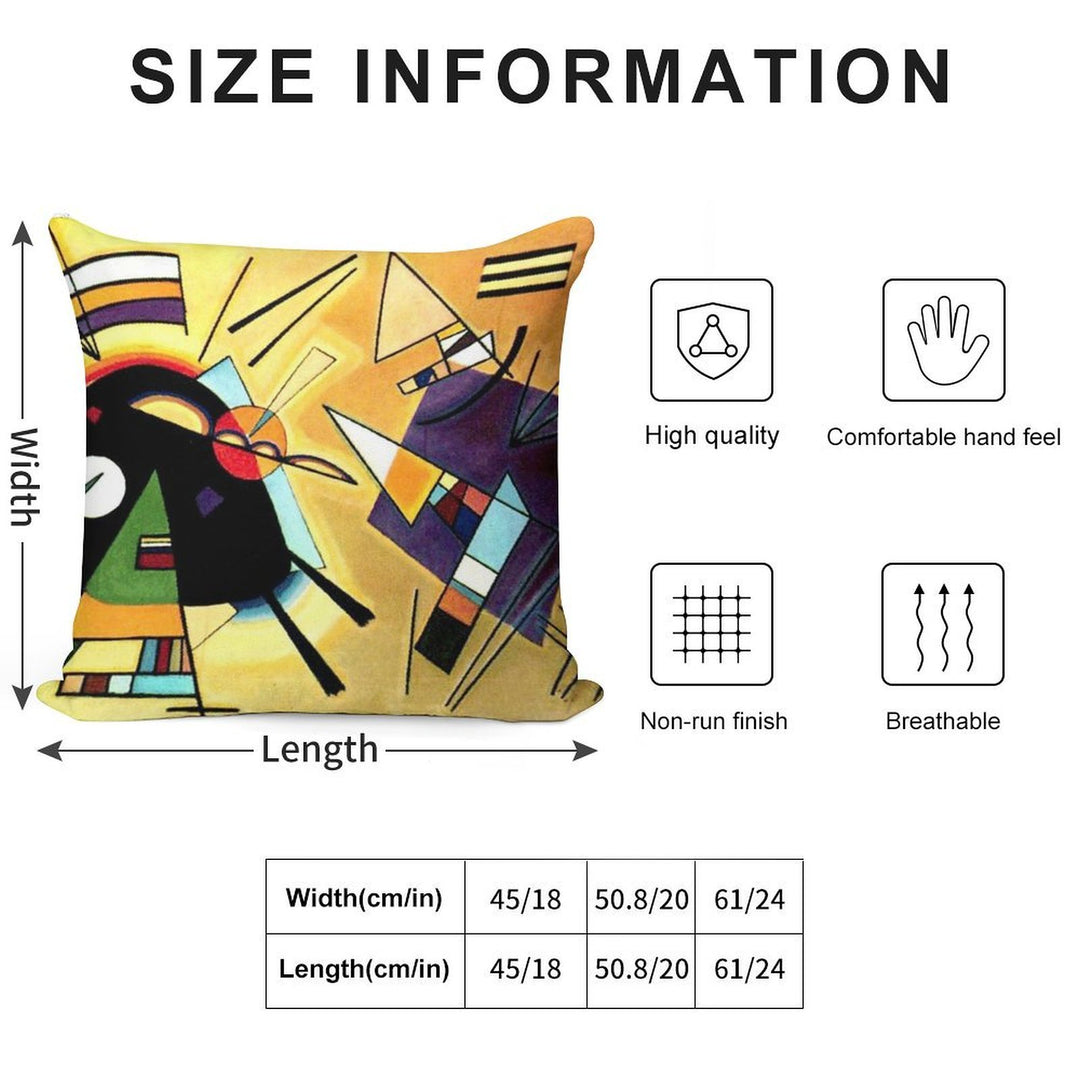 Vassily Kandinsky Black And Violet 1923 Soft Short Plush Fabric Throw Pillow