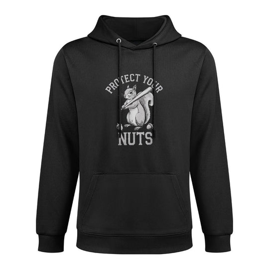 Protect Your Nuts Funny Squirrel Baseball Bat Medium-Weight Fabric Hoodie