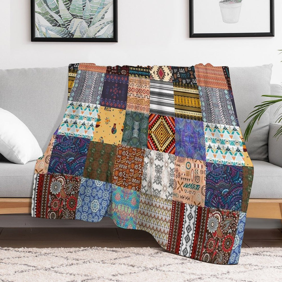 Ethnic Shapes Wrinkle-free Throw Blanket