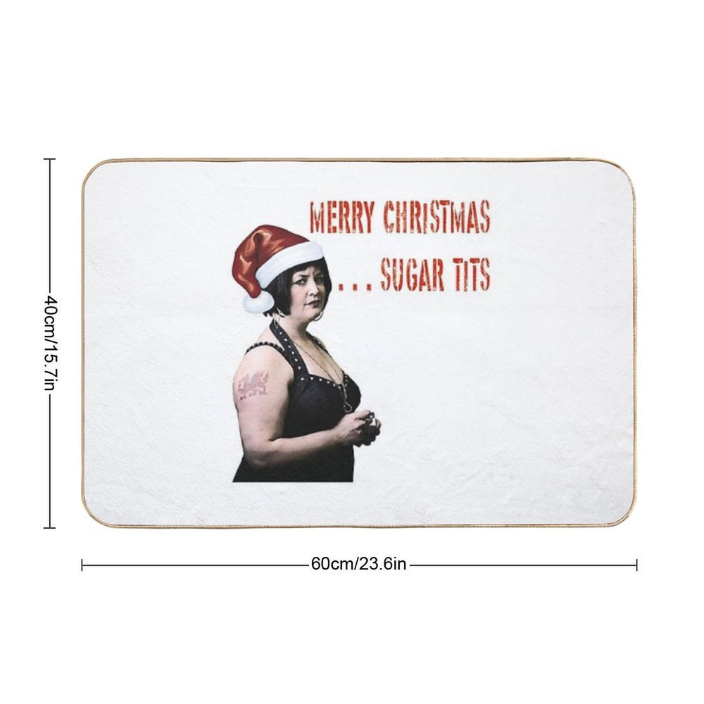 Merry Christmas Sugar Tits Durable Bath Mat