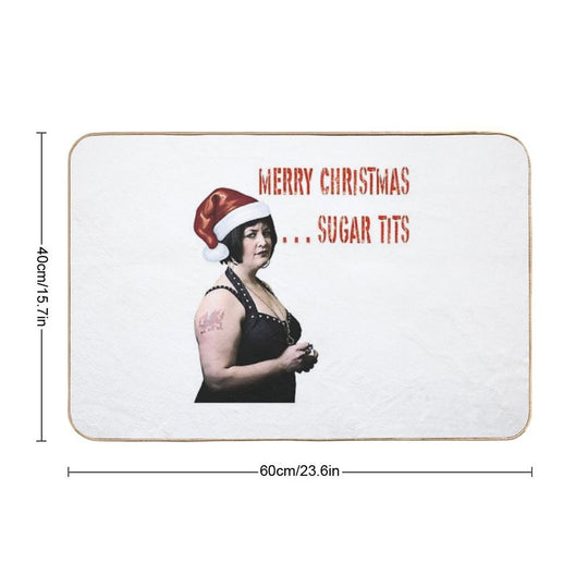 Merry Christmas Sugar Tits Durable Bath Mat