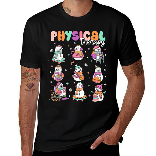Physical Therapy Christmas PT Christmas Snowman  Odor-resistant T-Shirt