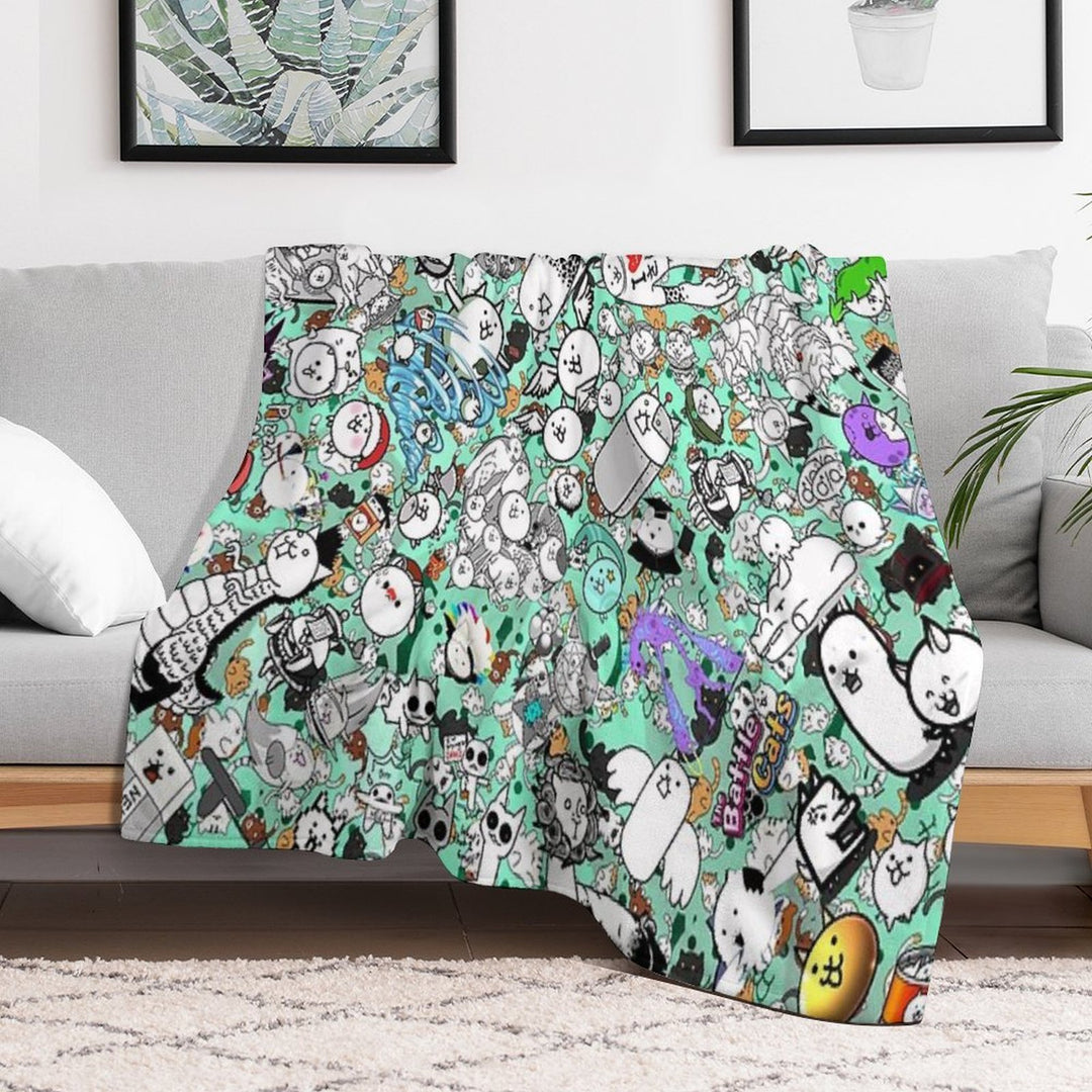 Battle Cats Velvety-soft Throw Blanket