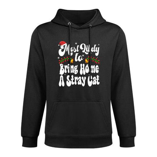 Most Likely To Bring Home Stray Cat Funny Christmas Matching Premium Layering Staple Hoodie