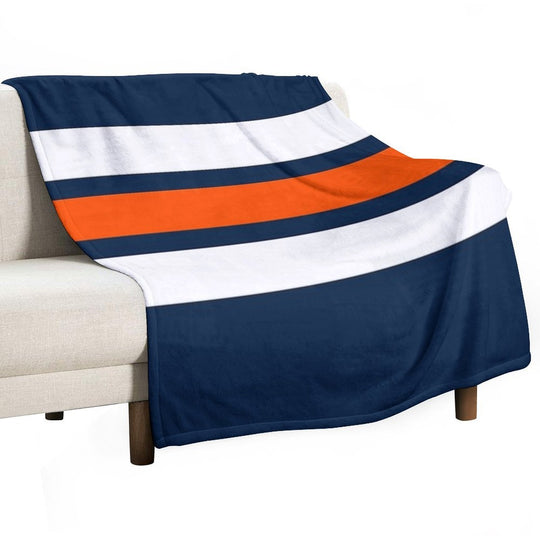 Edmonton Oilers Retro Stripes Plush Throw Blanket
