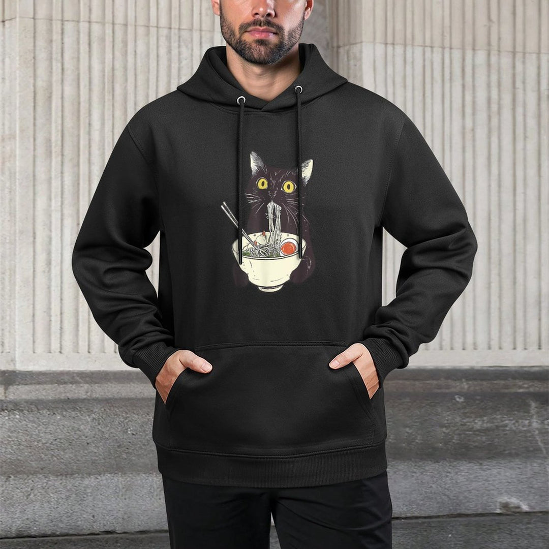 Cat Ramen Noodle Japanese Anime Manga Kawaii Cat Versatile Streetwear Hoodie