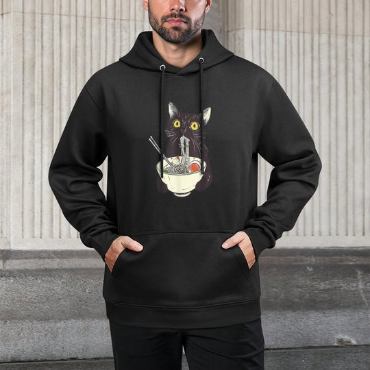 Cat Ramen Noodle Japanese Anime Manga Kawaii Cat Versatile Streetwear Hoodie