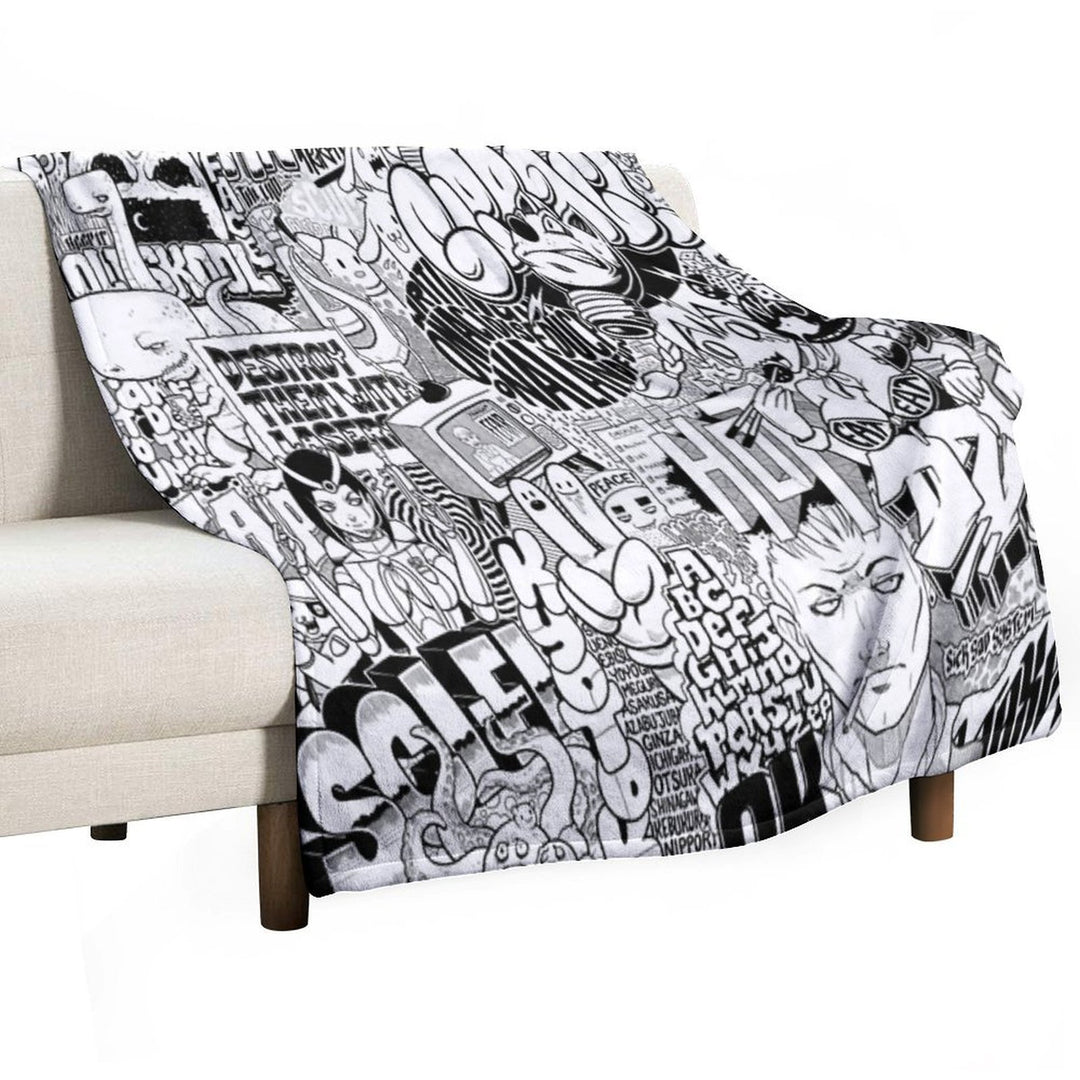 DzyMess No.9 Death & Taxes Sustainable Throw Blanket