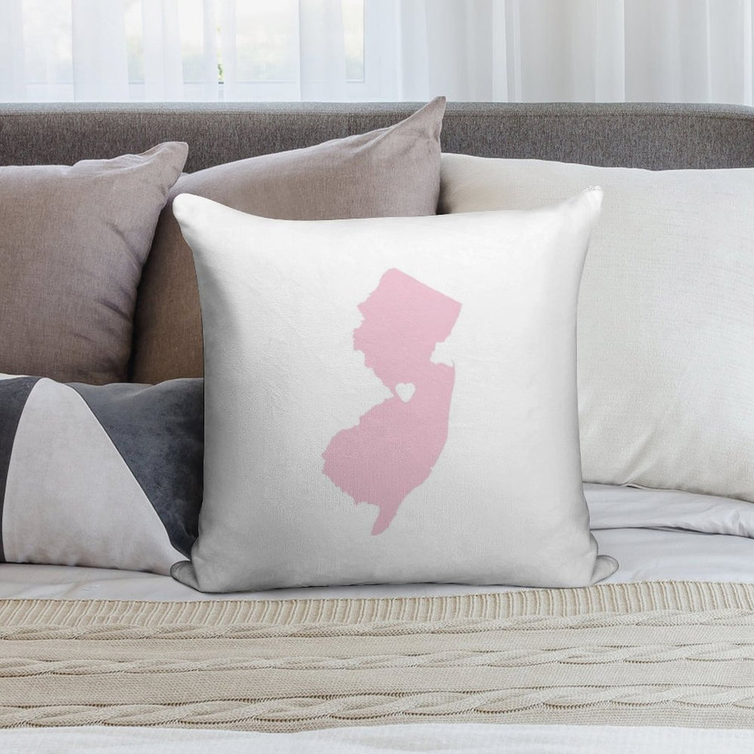 New Jersey Love in Pink Soft Fade-Resistant Throw Pillow