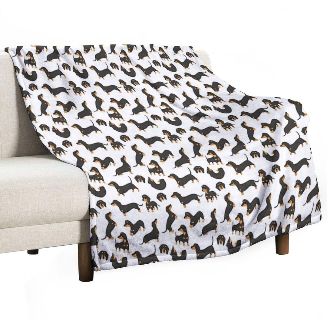 Cute Dachshund Dogs Velvety-soft Throw Blanket