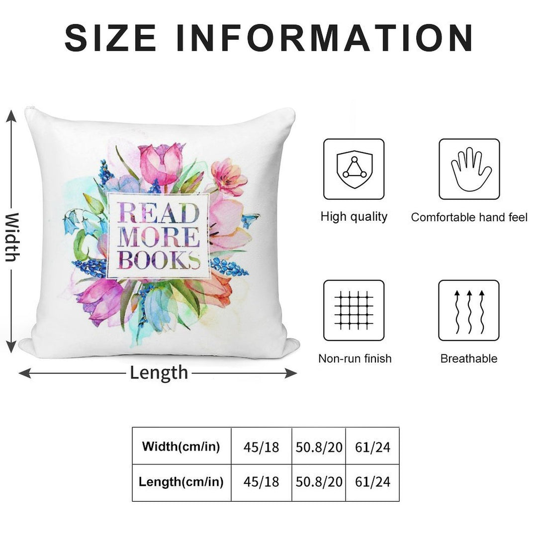 Read More Books Pastel Soft Durable Construction Throw Pillow