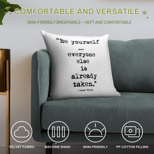 Oscar Wilde Be Yourself Soft Skin-Friendly Throw Pillow