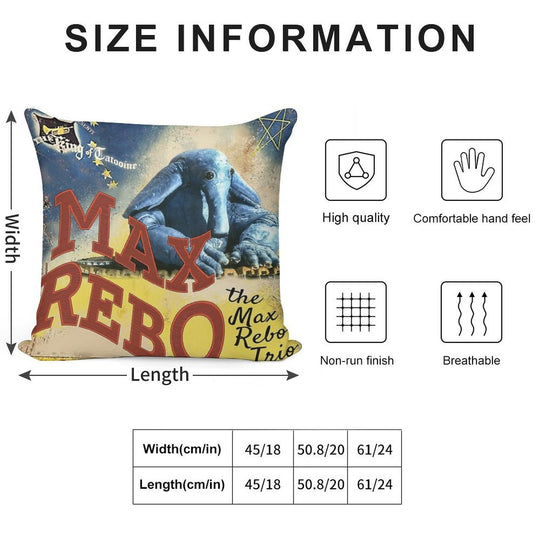 Vintage Style Fan Art Max Rebo Concert Poster Soft Gift Ready Throw Pillow