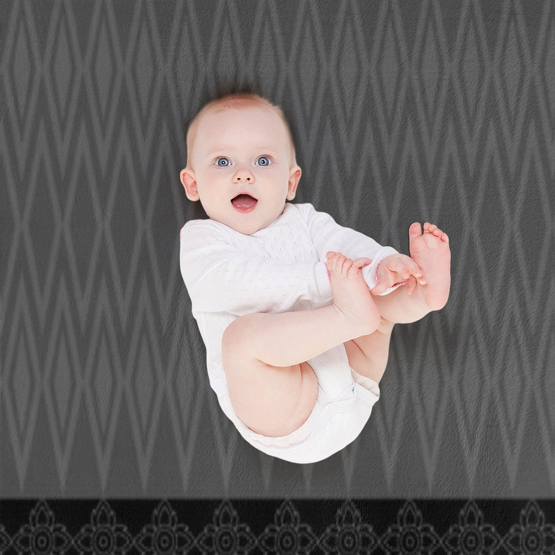 Geometric Ethnic Pattern Oriental in Black And Gray Comfort Throw Blanket