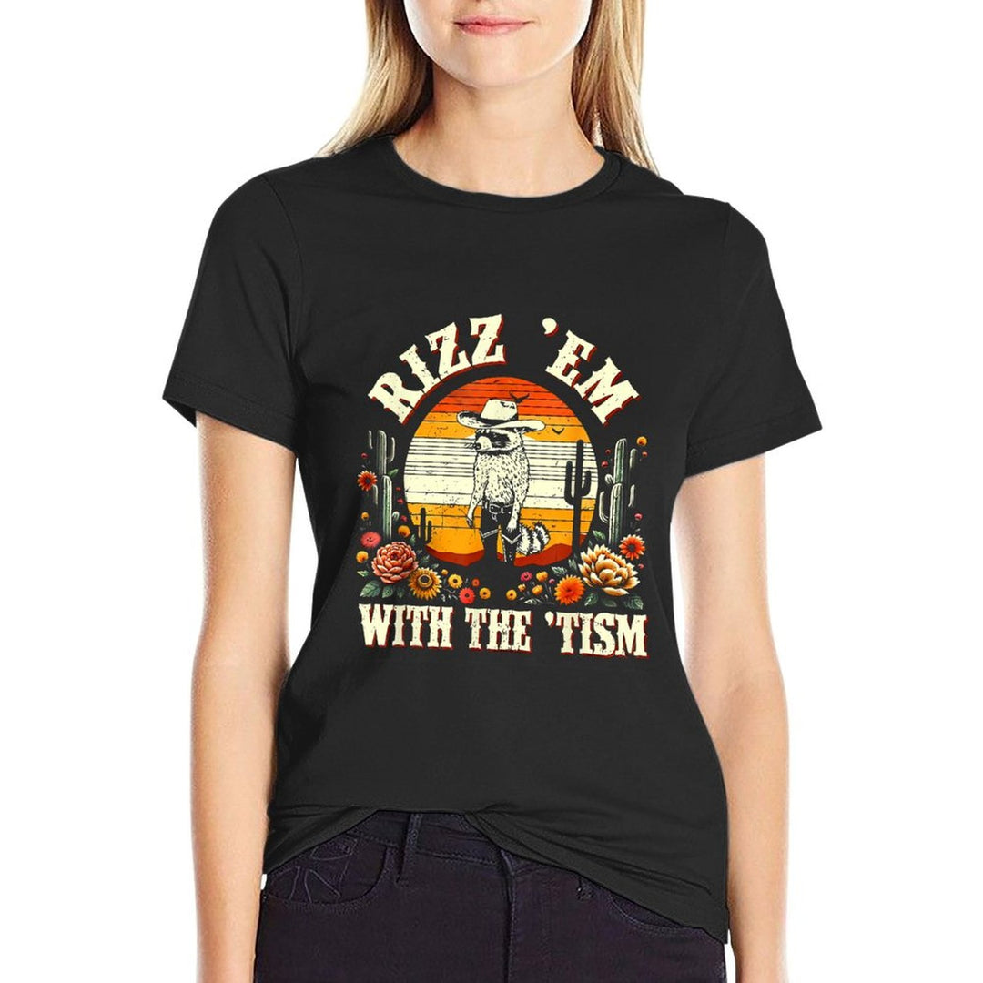 Autism Funny Rizz Em With The Tism Meme Autistic Racoon  Odor-resistant T-Shirt