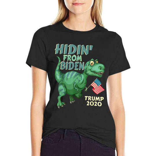 Hiding from Biden Shirt Kids USA Flag T Rex Trump 2020  Trendy Pattern T-Shirt