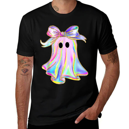 Disco Ghost Pumpkin Halloween Girly Coquette Bow  Odor-resistant T-Shirt