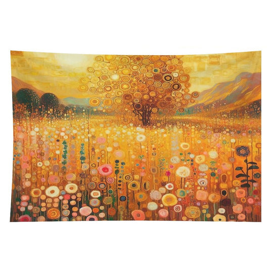 Klimt Flower Garden Gold Tapestry