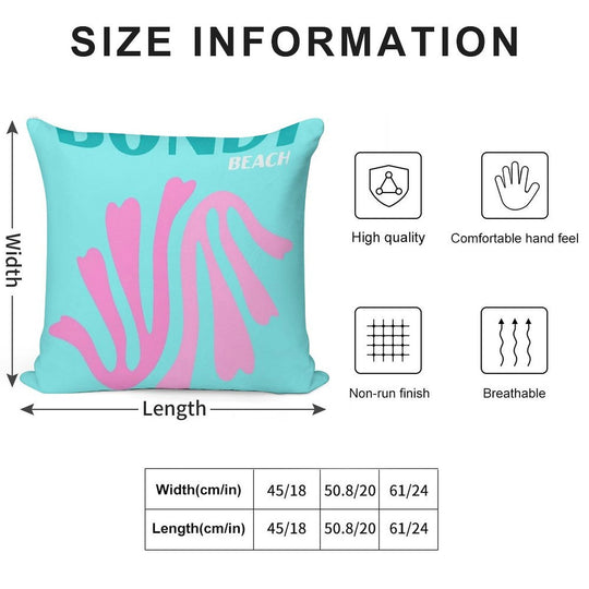 Bondi Beach Australia Asouline Print Soft Hidden Zipper Throw Pillow