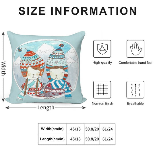 Winter Hats Mint Soft Bedroom Essential Throw Pillow