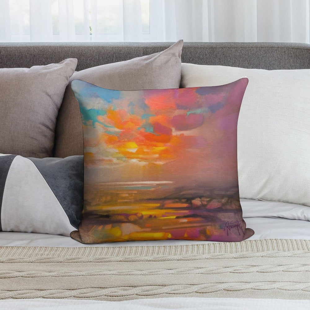 Vivid Light 3 Soft Short Plush Fabric Throw Pillow