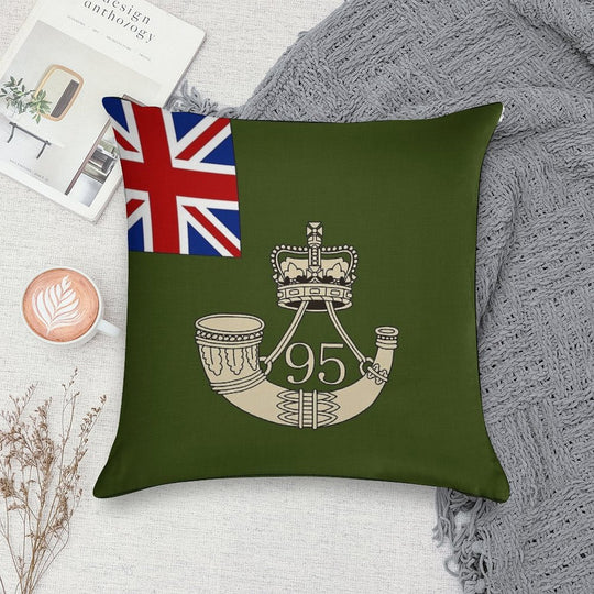 Napoleonic British Flag of The 95th Rifles Soft Easy Maintenance Throw Pillow