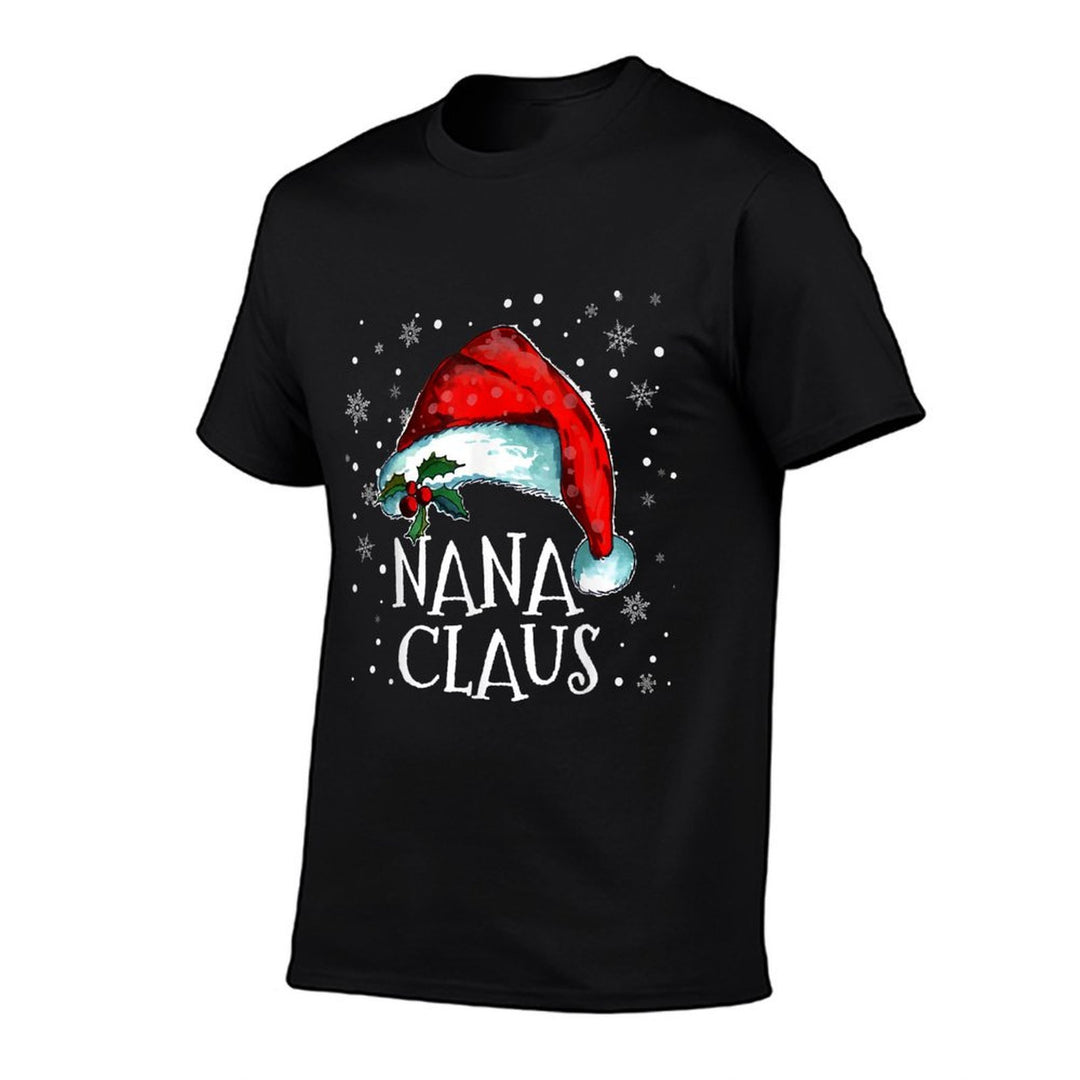 Nana Claus Grandma Santa Claus Funny Family Christmas  Ribbed Collar T-Shirt