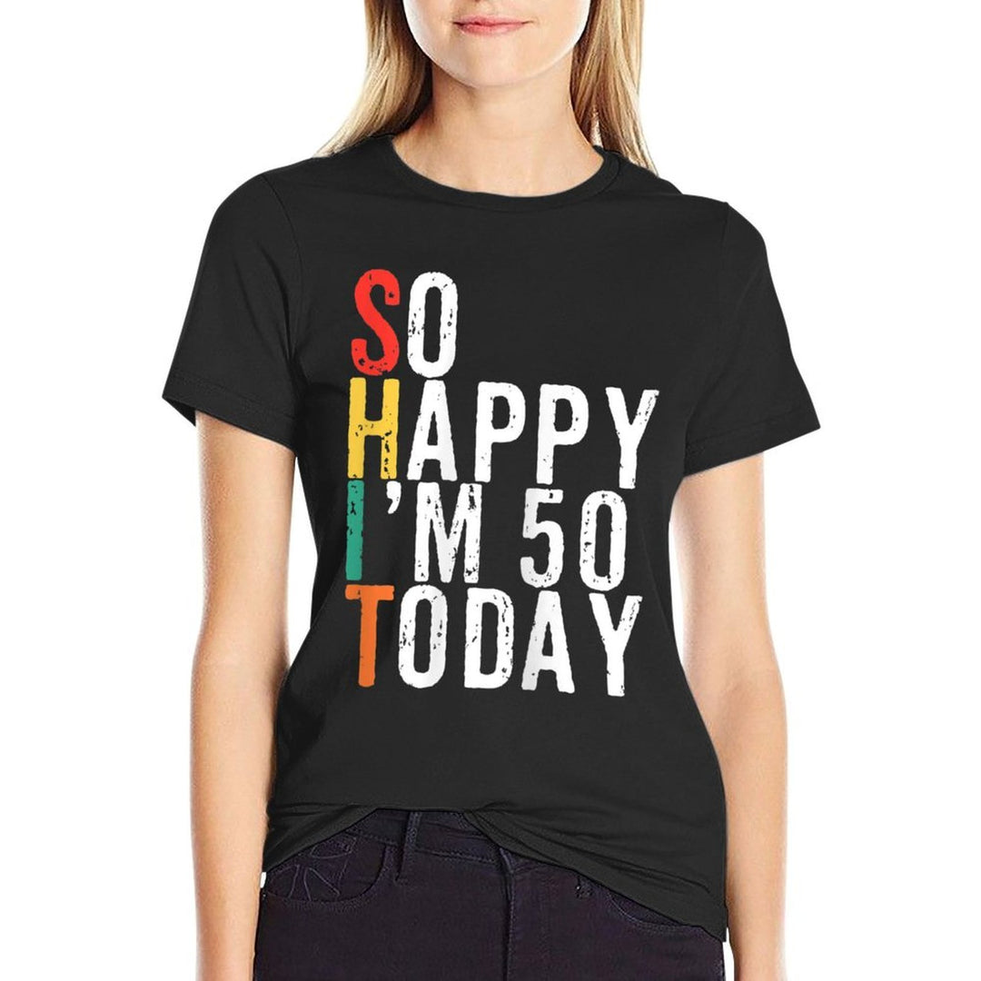 Womens 50th Birthdays For Her Gift  Tagless Design T-Shirt