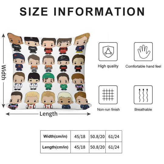 Cute F1 2023 Class Soft Skin-Friendly Throw Pillow