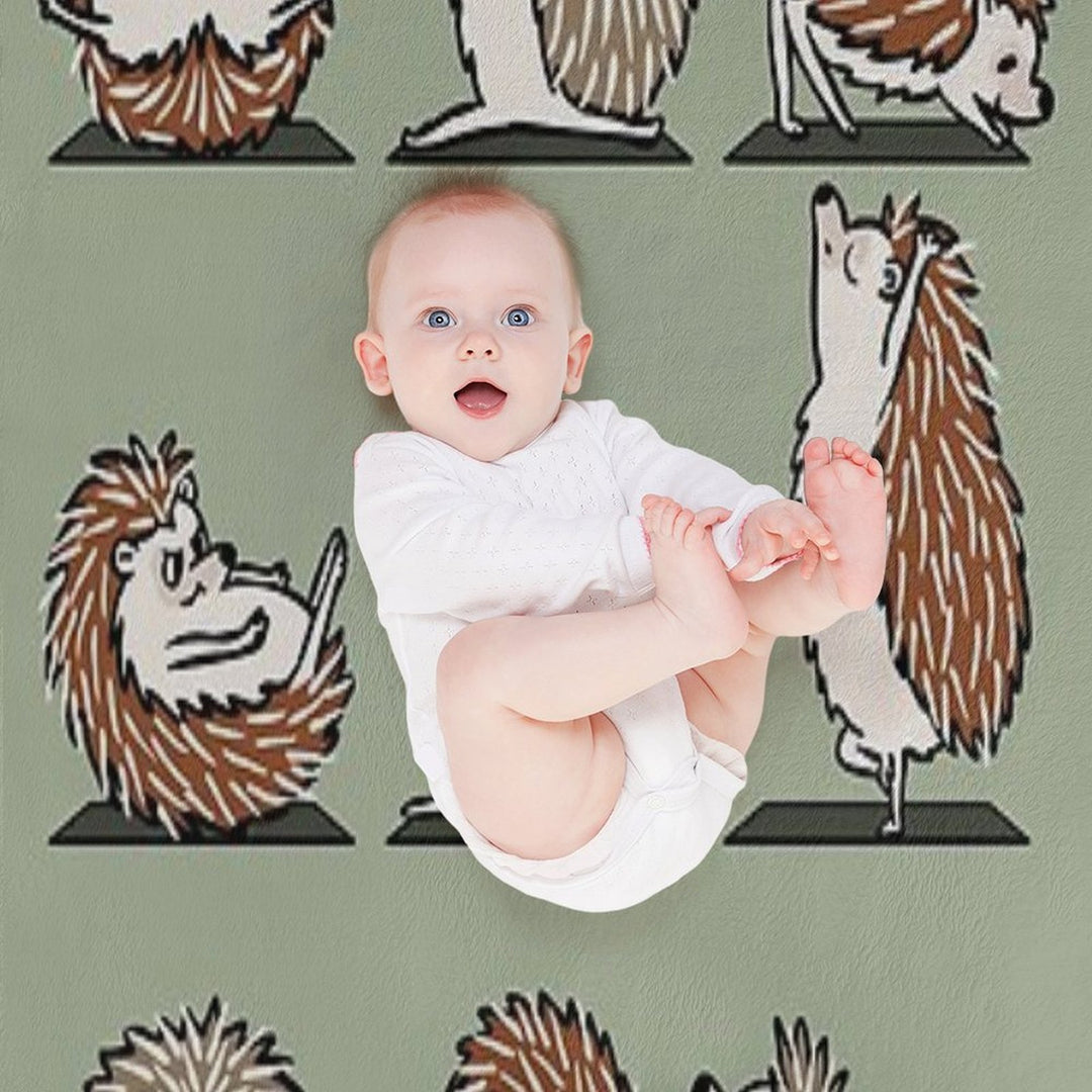 Hedgehog Yoga Velvety-soft Throw Blanket