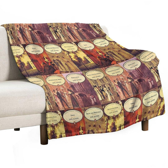 Jane Austen Vintage Books Plush Throw Blanket