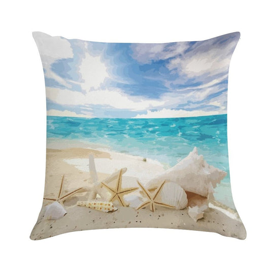 Seashells on The Beach Soft Anti-Pilling Throw Pillow