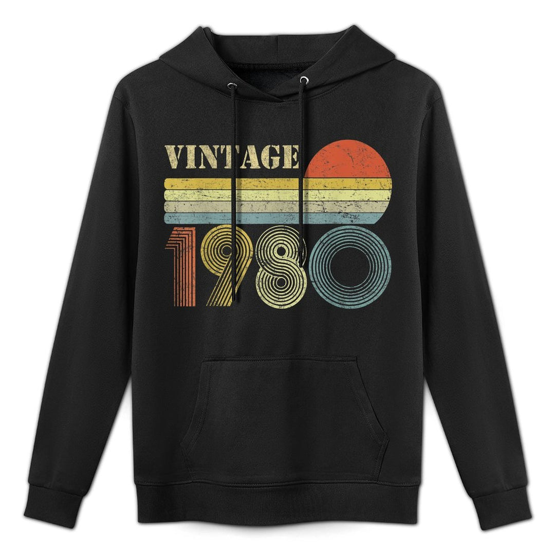 1980 40th Birthday Gift Vintage Retro Men Women 40 Years Old Cotton-Polyester Blend Hoodie
