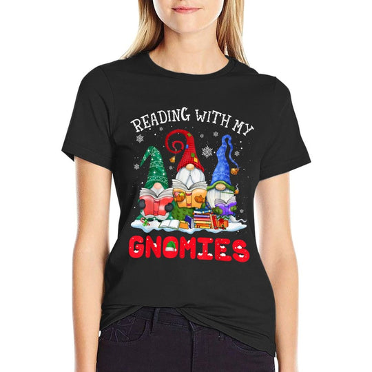 Reading With My Gnomies Christmas Funny Gnomes Reading Books  Affordable Price T-Shirt